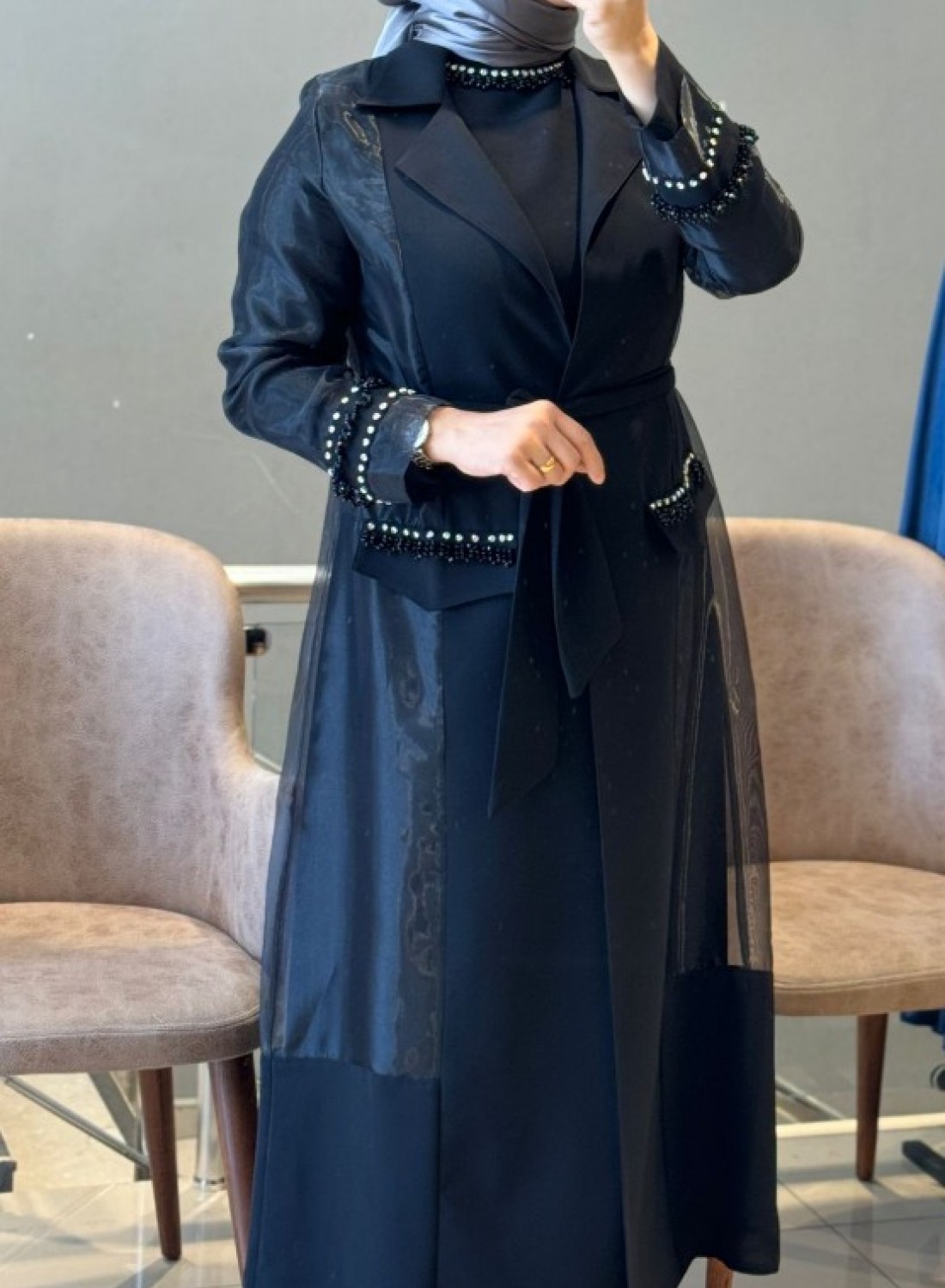 Abaya 3127-SİYAH