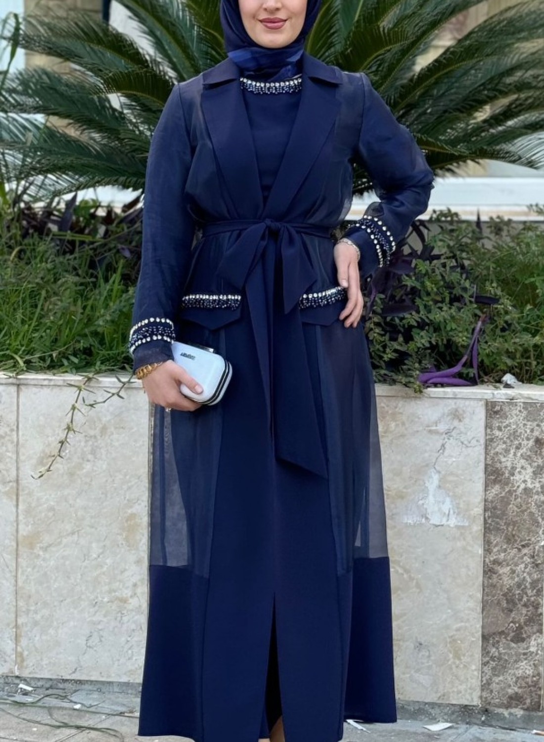 İKİLİ ABAYA -LACİVERT