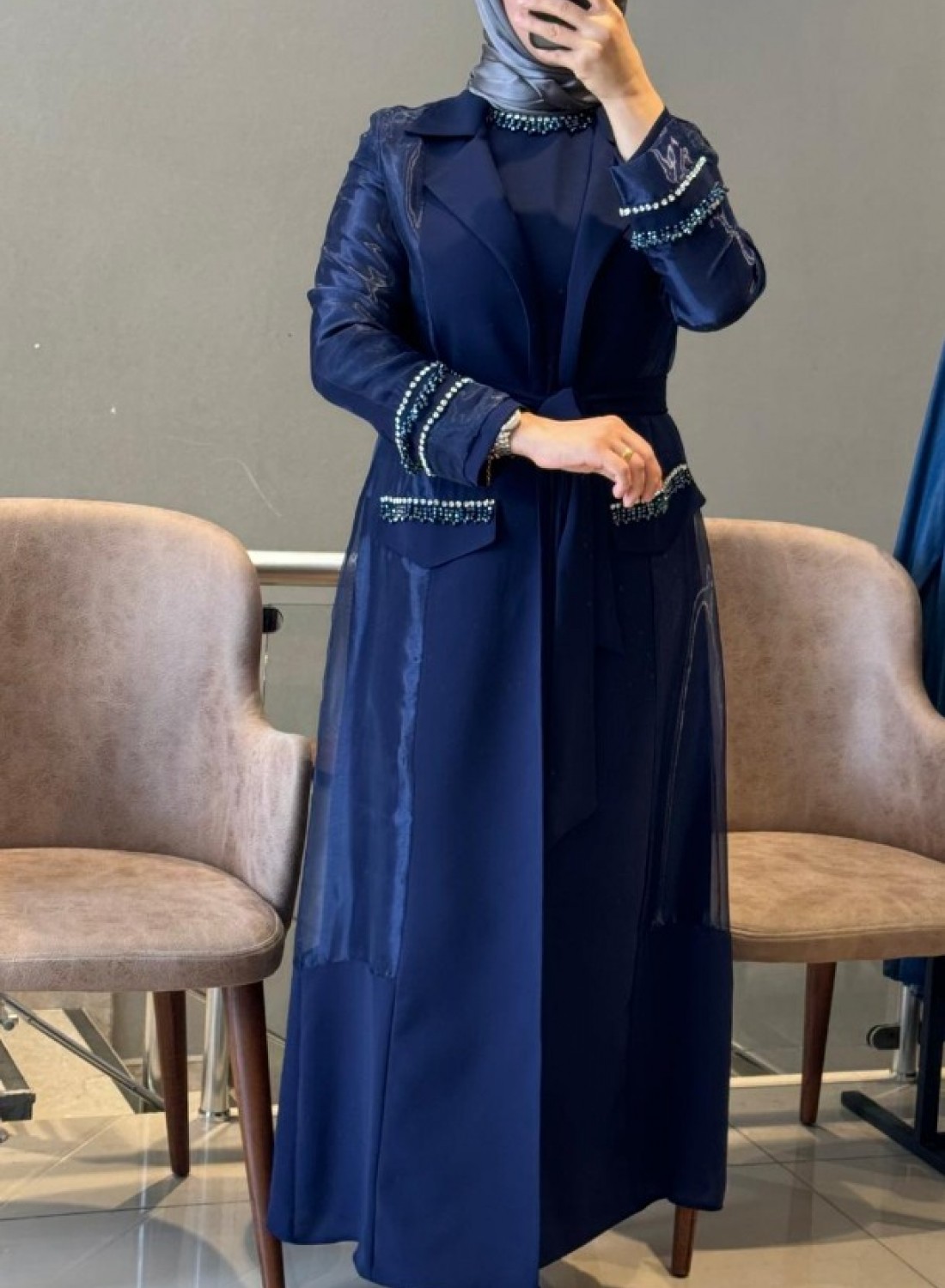 İKİLİ ABAYA -LACİVERT