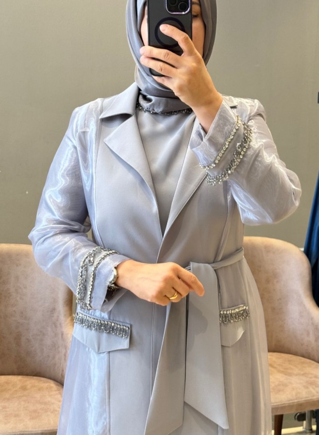 Abaya 3127-GÜMÜŞ