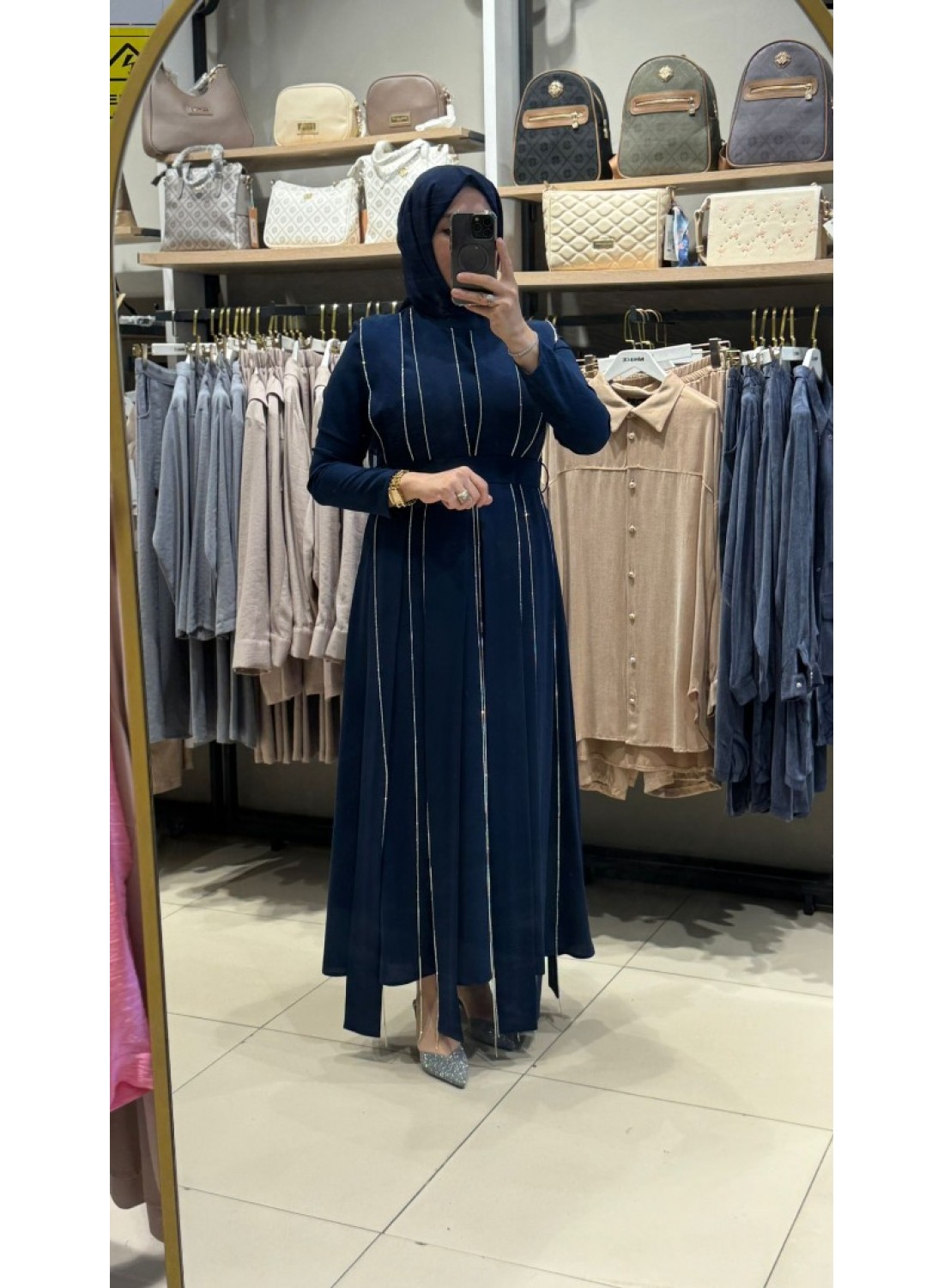 LACİVERT ŞIK ELBİSE