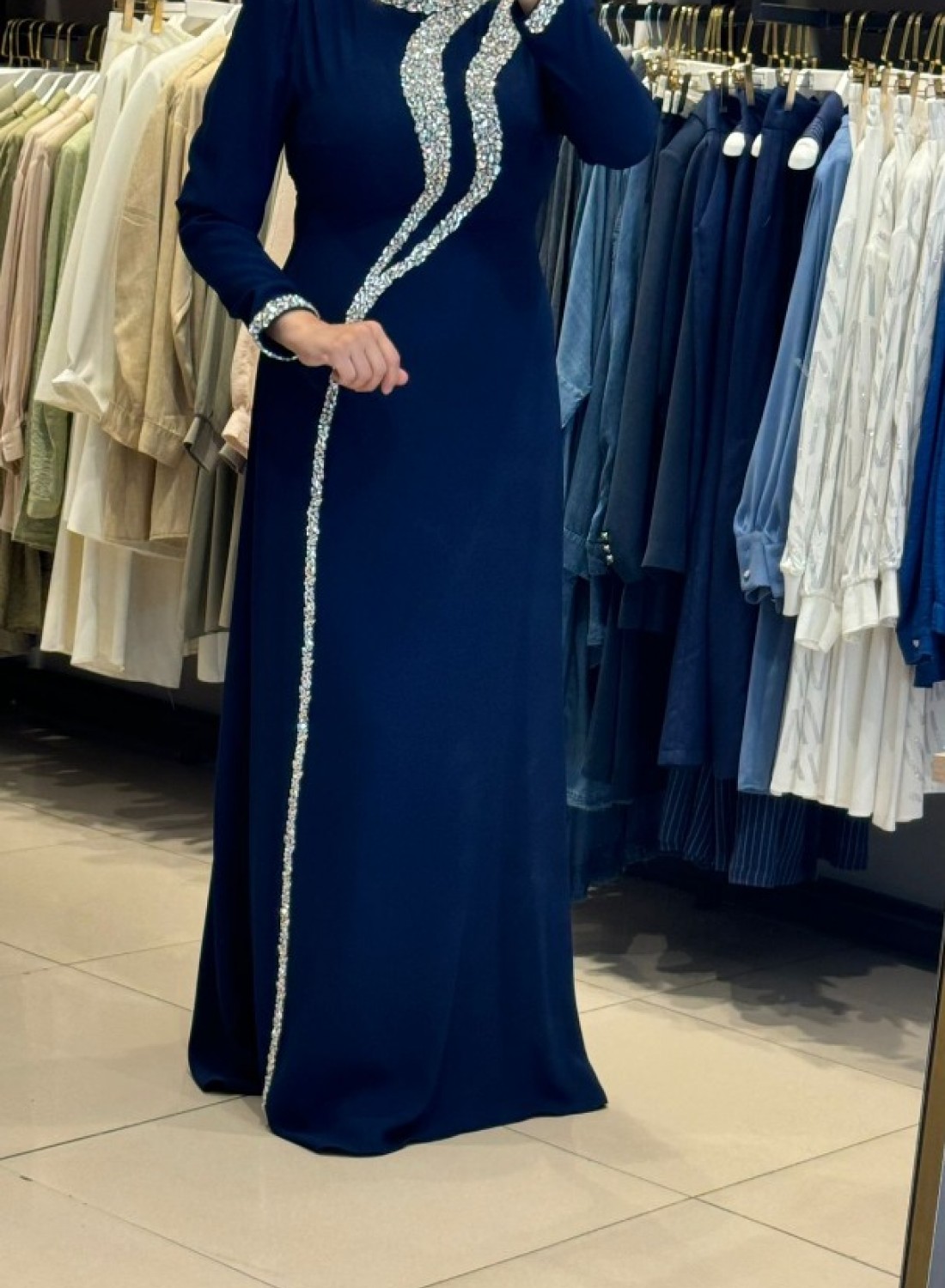 LACİVERT TAŞLI ABİYE