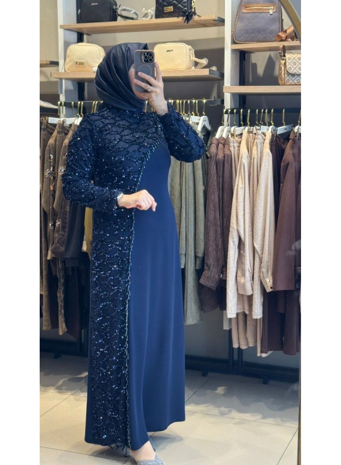 PAYET  DETATLI ABİYE -LACİVERT