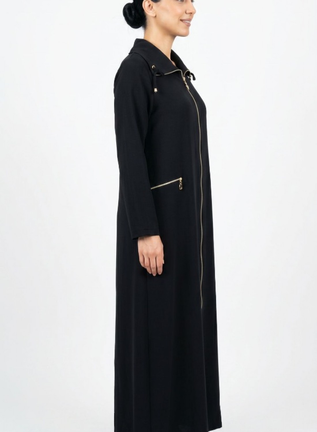 FERMUAR DETAYLI FERACE-SİYAH