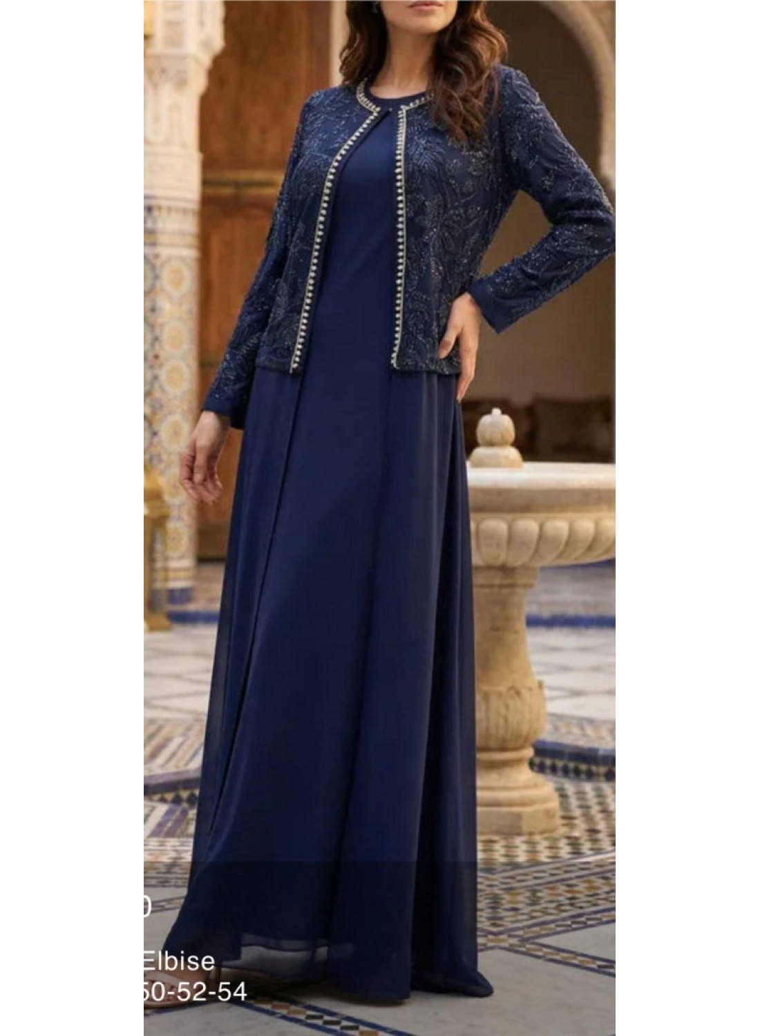 2Lİ ŞIK ABAYA-LACİVERT