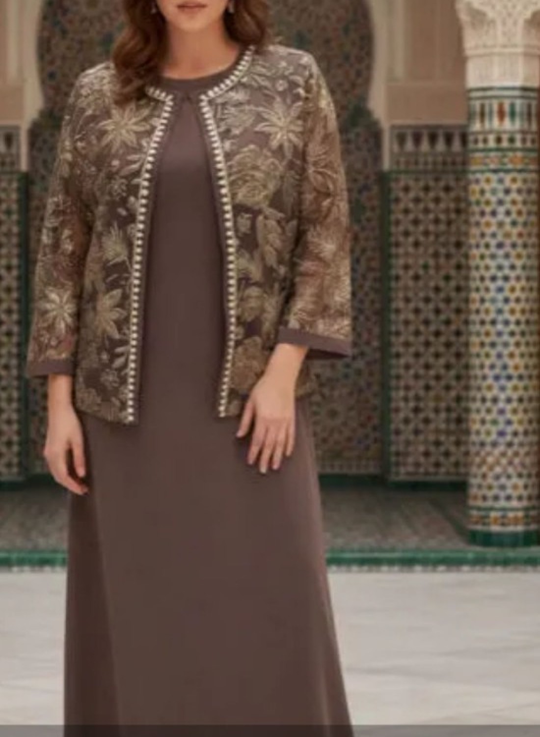 KAHVE  ŞIK ABAYA TAKIM