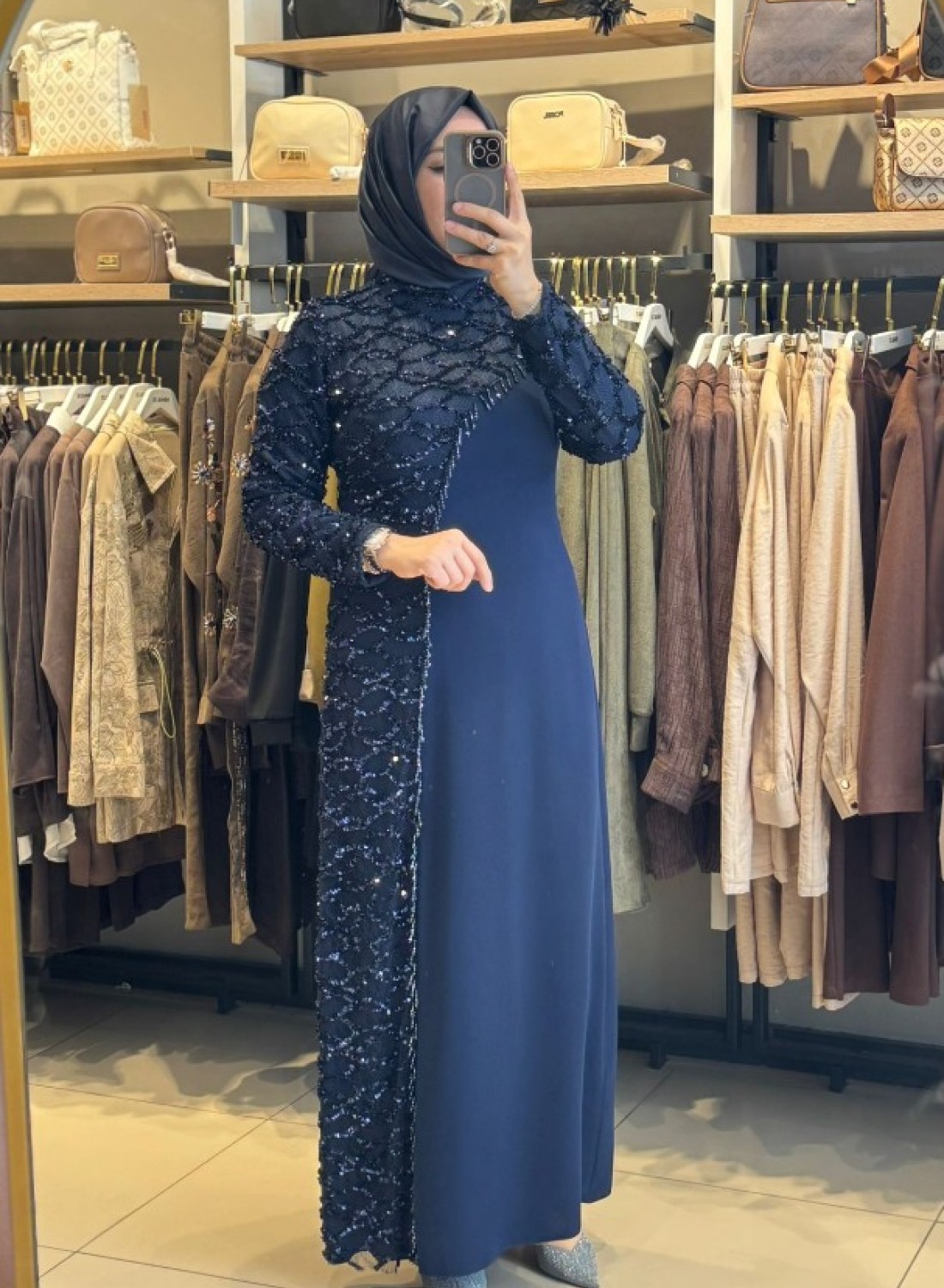 PAYET  DETATLI ABİYE -LACİVERT