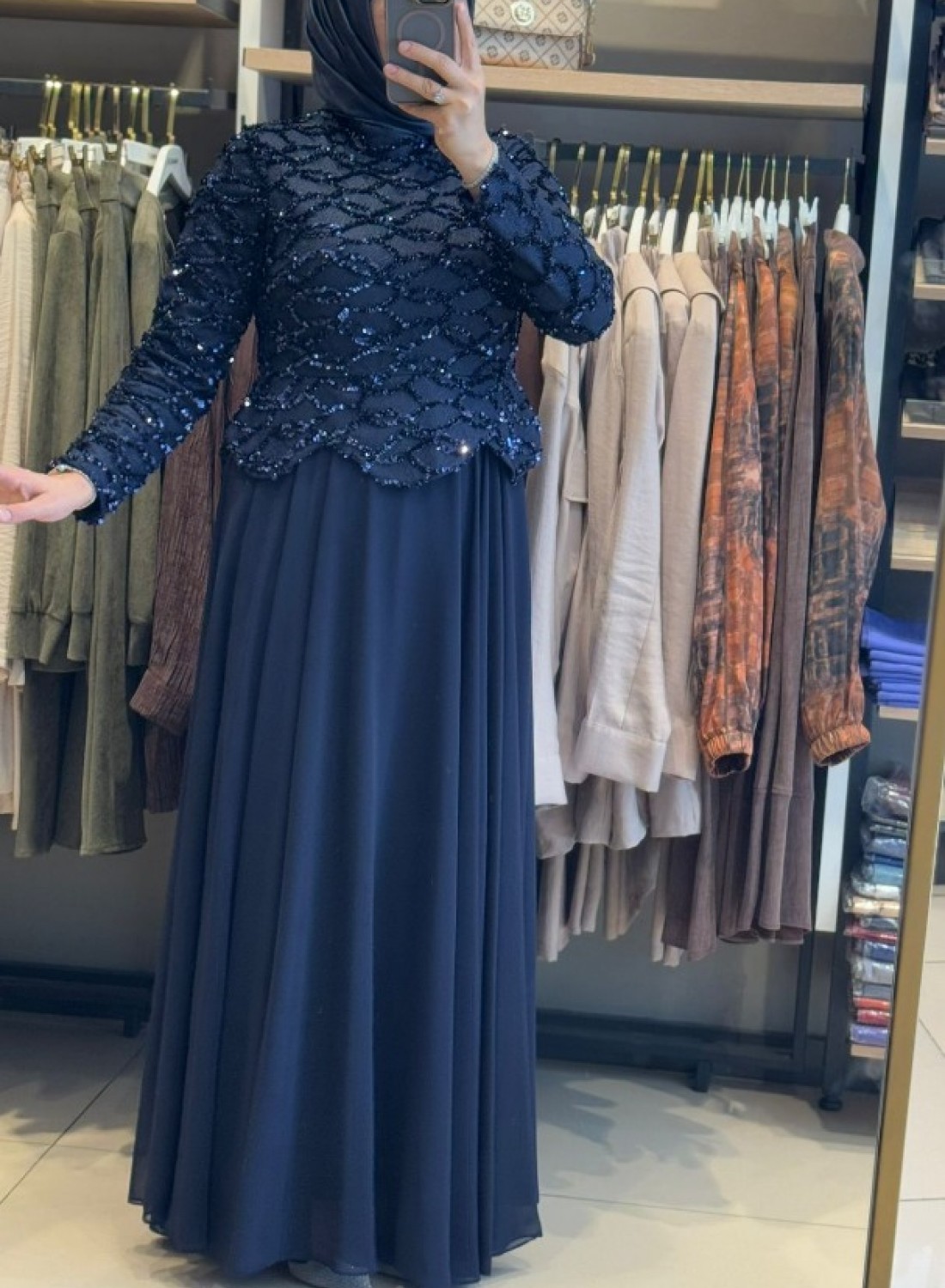 PAYET  DETATLI ABİYE -LACİVERT