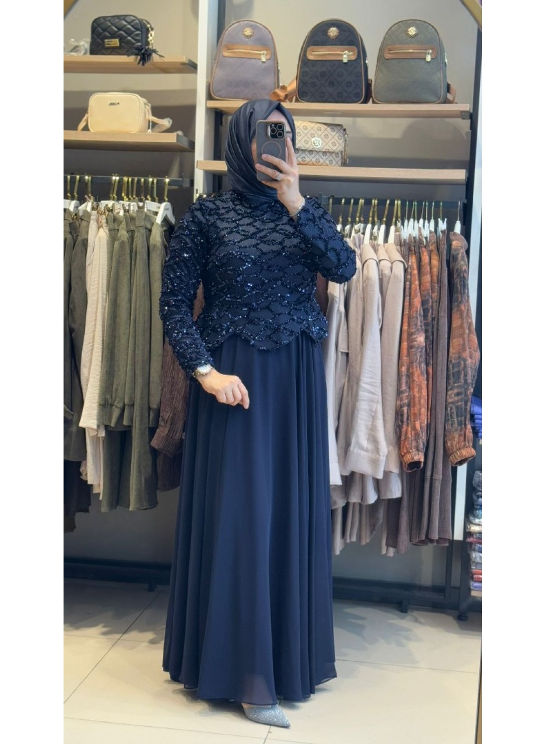 PAYET  DETATLI ABİYE -LACİVERT