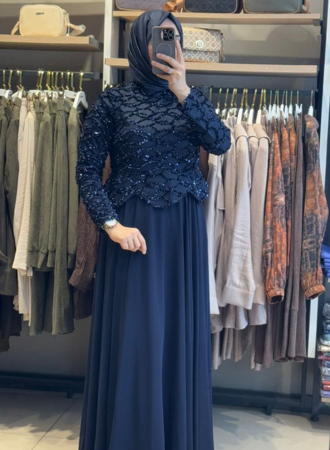 PAYET  DETATLI ABİYE -LACİVERT